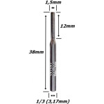 Fresa Reta Paralela 1,5mm (2c) X 12mm Corte X 38mm Total X 3.17mm Haste. (Ftr3327)
