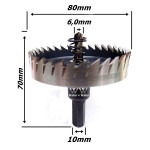 Serra Copo Metal Duro Ø80mm Com Suporte. (Ftr2040)