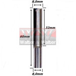 Fresa Reta Paralela 8,0mm (2c) X 32mm Corte X 60mm Total X 8,0mm Haste. (Ftr0237)