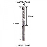 Fresa Acri Cut 3,17mm (1/8) (1c) X 22mm X 50mm X 1/8 Haste. (Ftr1155)