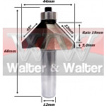 Fresa Chanfrar Ø44mm (90°) 19 Raio X 22mm X 12mm Haste. (Ftr0105)