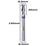 Fresa Helicoidal 8,0mm (2c) X 50mm X 150mm X 8,0mm. (Ftr8871)
