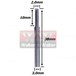 Reta Paralela 2,0mm (1c) X 10mm ÁRea De Corte X 38mm Total X 3,0mm Haste. (Ftr1871)