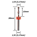 Fresa Down Cut 3,17mm (2c) X 15mm X 1/8. (Ftr130)