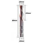 Fresa Down Cut Ø10mm (2c) X 32mm Corte X 80mm. (Ftr2001)