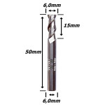 Fresa Helicoidal 6,0mm (2c) X 15mm X 50mm X 6,0mm. (Ftr71)