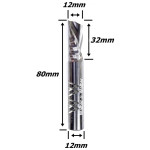 Fresa Down Cut Ø12mm  (1c) X 32mm X 80mm X 12mm Haste. (Ftr1920)