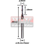 Fresa Down Cut 2,0mm (2c) X 10mm ÁRea De Corte X 1/8. (Ftr1114)