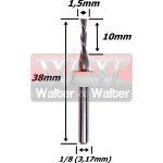 Fresa Down Cut 1,5mm (2c) X 10mm Corte X 1/8. (Ftr1121)