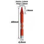 Fresa Diamantada 7,0mm X (30°) X 60mm Total X 6,0mm Haste. (Ftr0222)