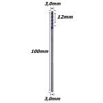 Fresa Helicoidal 3,0mm (Hrc45) (4c) X 12mm X 100mm X 3,0mm. (Ftr2669)