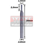 Reta Paralela 1,5mm (1c) X 5,0mm ÁRea De Corte X 30mm Total X 3,0mm Haste. (Ftr7140)