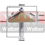 Fresa Chanfrar Ø68mm (120º Graus) 16mm X 34mm Raio X 12mm Haste. (Ftr0414)