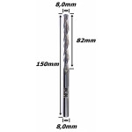 Fresa Esférica 8,0mm (R 4,0mm) X (2c) X 82mm X 150mm X 8,0mm. (Ftr0421)