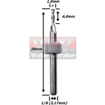 Fresa Down Cut 1,6mm (2c) X 6,0mm Corte X 1/8. (Ftr603)
