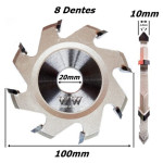 Fresa P/ Dobra De Acm (90°) Ø10 Com 8 Dentes. (Ftr0671)