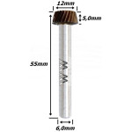 Lima Rotativa Cônica Ø12mm X 5,0mm Corte 6,0mm Haste. (Ftr1062)