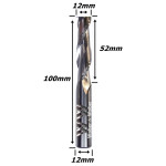 Fresa Helicoidal Ø12mm (2c) X 52mm X 100mm X 12mm. (Ftr9016)
