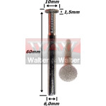 Ponta Diamantada (Tipo Reta) Ø10mm X 6,0haste. (Ftr0504)