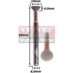 Ponta Diamantada (Tipo Chapel) Ø10 X 6,0haste. (Ftr0505)