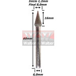 Ponta Diamantada (Conica) Início 1,2mm X Final 8,0mm X 6,0mm Haste. (Ftr0874)