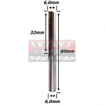 Reta Paralela 6,0mm (1c) X 32mm ÁRea De Corte X 60mm Total X 6,0mm Haste. (Ftr1968)