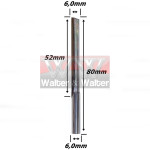 Reta Paralela 6,0mm (1c) X 52mm ÁRea De Corte X 80mm Total X 6,0mm Haste. (Ftr0928)