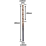Broca Metal Duro (Hrc55) 2,0mm X 20mm X 40mm. (Ftr581)