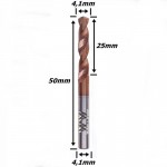 Broca Metal Duro (HRC55) 4,1mm X 25mm X 50mm. (Ftr0634)