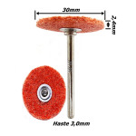 Disco Scotch Brite Para Micro Retifica (Cor Vermelho) 30mm X 2,4mm X 3,0mm Haste. (Ftr2110)