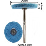 Disco Scotch Brite Para Micro Retifica (Cor Azul) 30mm X 4,0mm X 3,0mm Haste. (Ftr2112)