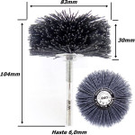 Escova Abrasiva de Nylon (Cor Ciza escuro) (Grão 80) 83mm X 30mm X 6,0mm Haste. (Ftr2485)