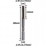 Lima Rotativa Cilíndrica Ball 3,17mm (1/8) X  3,17mm (1/8) Haste. (Ftr2503)
