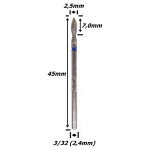 Ponta Diamantada (Oval ) 2,5mm X 2,4mm (3/32) Haste. (Ftr2579)
