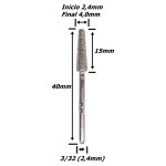 Ponta Diamantada (Conica) 2,4mm X 4,0mm X 2,4mm (3/32) Haste. (Ftr2586)