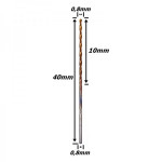 Broca Metal Duro (HRC55) 0,8mm X 10mm X 40mm. (Ftr2590)
