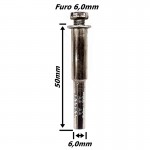 Suporte Furadeira 6,0mm Furo X 50mm Total X 6,0mm Haste. (Ftr2637)