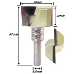 Fresa Plaina Ø32mm X 20mm Corte X 57mm Total X 8,0mm Haste. (Ftr0429)