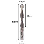 Fresa Esférica Ø10mm (R 5,0mm) X (2c) X 62mm X 100mm X 10mm. (Ftr1916)