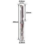 Fresa Acri Cut 5,0mm (1c) X 22mm X 50mm X 6,0mm Haste. (Ftr1457)