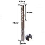 Fresa Up Down Cut 8,0mm  (1c) X 32mm Corte X 75mm Total X 8,0mm Haste. (Ftr7963)