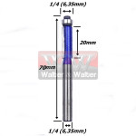 Fresa Reta C/ Rolamento Inferior 6,35mm (1/4) X 20mm Corte X 70mm X 6,35mm (1/4) Haste. (Ftr3583)