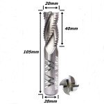 Fresa Ø20mm (Desbaste Hss) X 40mm X 105mm Total X 20mm Haste. (Ftr2227)