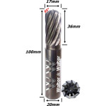 Fresa Ø17mm (55°) (10c) X 36mm Corte X 20mm Haste. (Ftr2961)