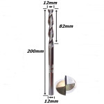 Fresa Helicoidal Ø12mm (2c) X 82mm X 200mm X 12mm. (Ftr2968)