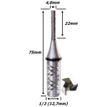 Fresa Reta Paralela TCT 4,0mm (3c) X 22mm Corte X 75mm Total X 1/2 (12,7mm) Haste. (Ftr2794)