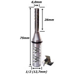 Fresa Reta Paralela TCT 6,0mm (3c) X 26mm Corte X 75mm Total X 1/2 (12,7mm) Haste. (Ftr1335)