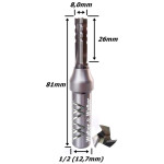Fresa Reta Paralela TCT 8,0mm (3c) X 26mm Corte X 81mm Total X 1/2 (12,7mm) Haste. (Ftr2957)