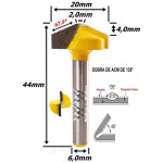 Fresa P/ Dobra De Acm Ø20mm X 2,0mm (135°) X 4,0mm Corte X 6,0mm Haste. (Ftr3273)