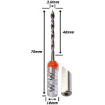Broca Passante Flecha Rotação À Esquerda 3,0mm X 10mm Haste. (Ftr3346)